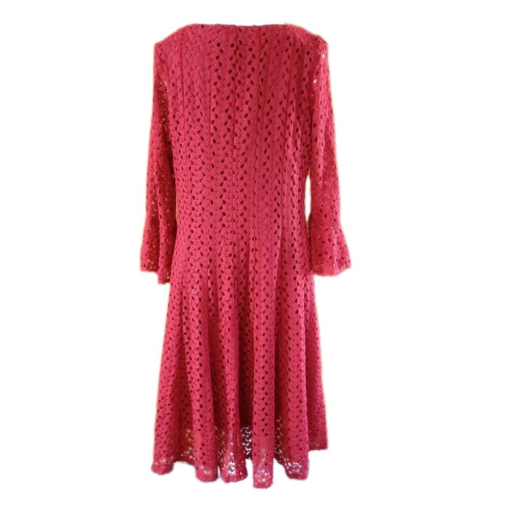Women's Rabbit Rabbit Rabbit Designs Red Lace Eyelet Dress Sz 16 Modest Y2K - Picture 2 of 7
